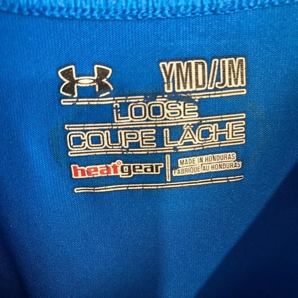 Under Armour Youth Medium Loose HeatGear Blue Graphic T-Shirt